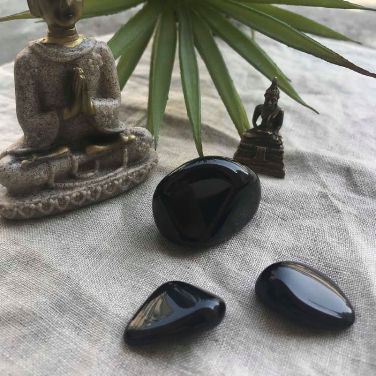 Agate Noire - pierre roulée