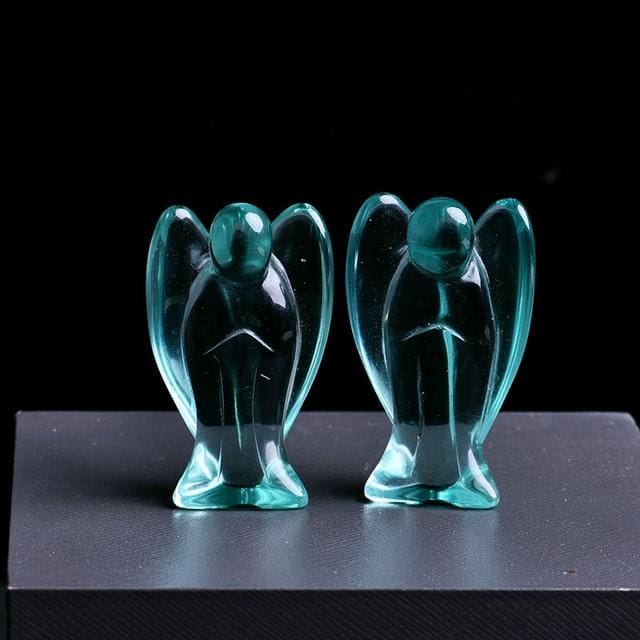 Ange Litho - Ange en verre bleu / 50x30x18 mm