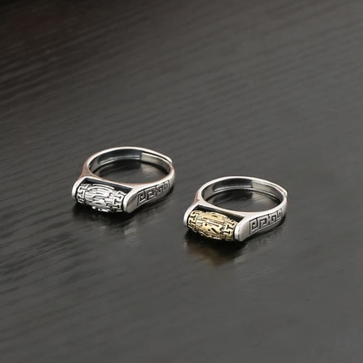 Anneau Roue du Darma en Argent S925 - Bague