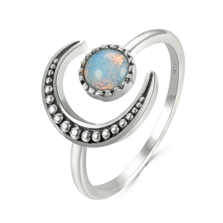 Anneau Cercle de Lune - Bague anneau en argent