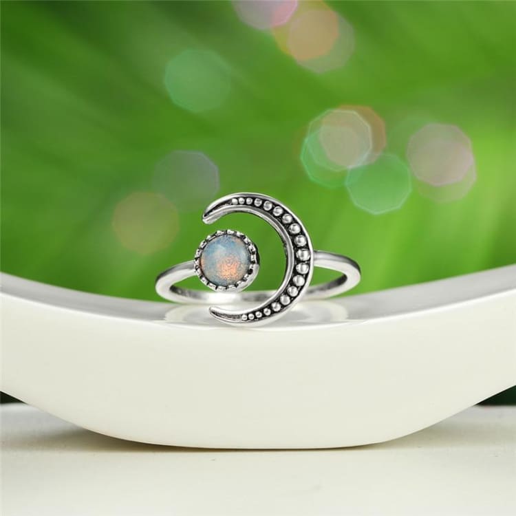 Anneau Cercle de Lune - Bague en Argent