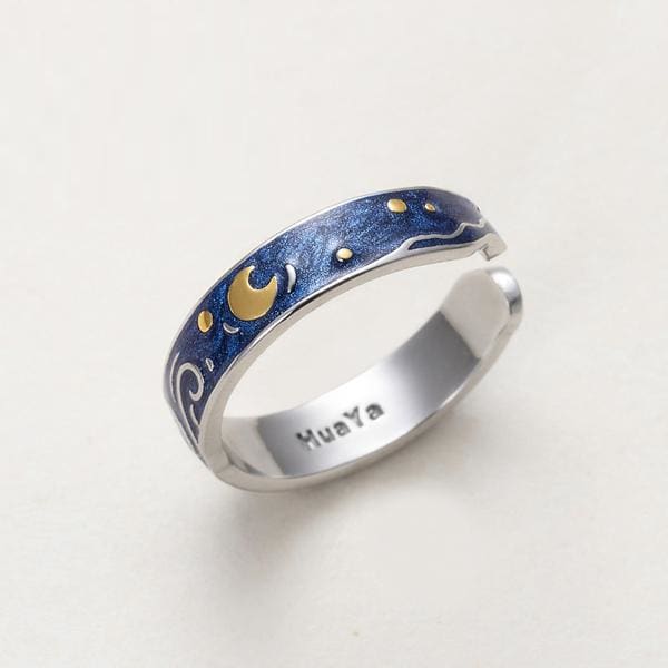 Anneau De La Nuit Étoilée - Bague Ajustable
