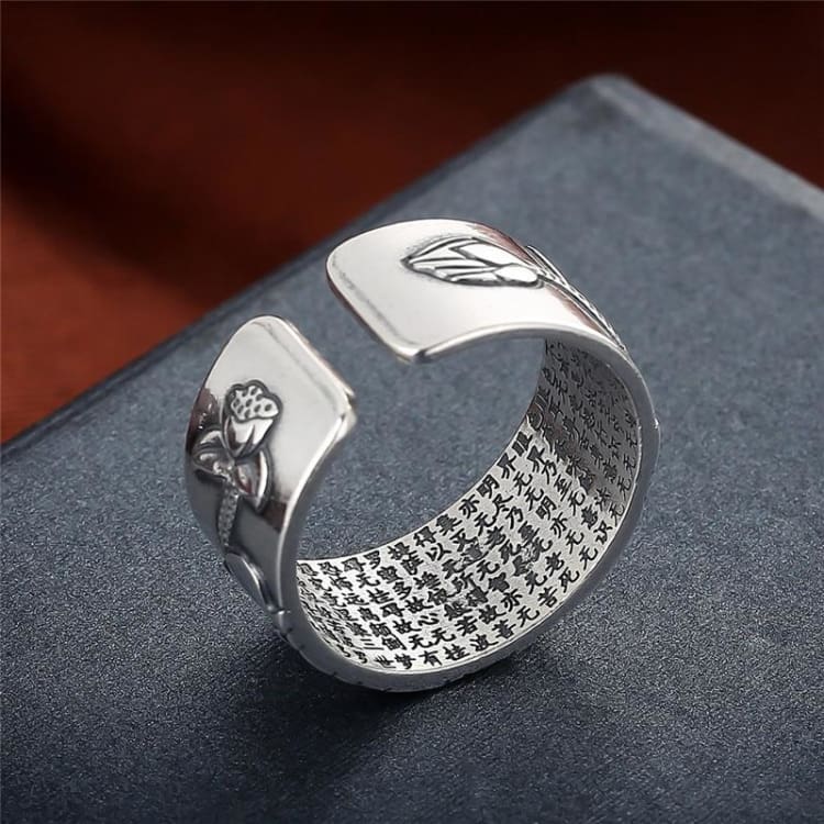 Anneau de la Fleur de Lotus - Bague en Argent ajustable