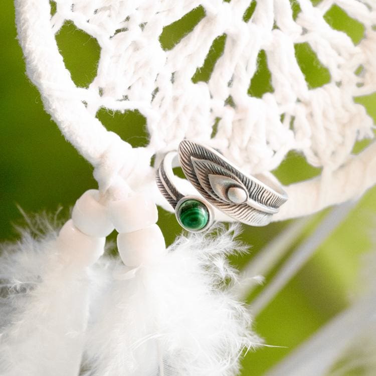 Anneau de l’Infini Vert en malachite - Bague