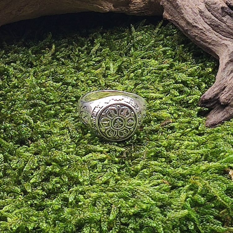 Anneau des 6 Mantras en Argent Sterling - Bague en Argent Sterling