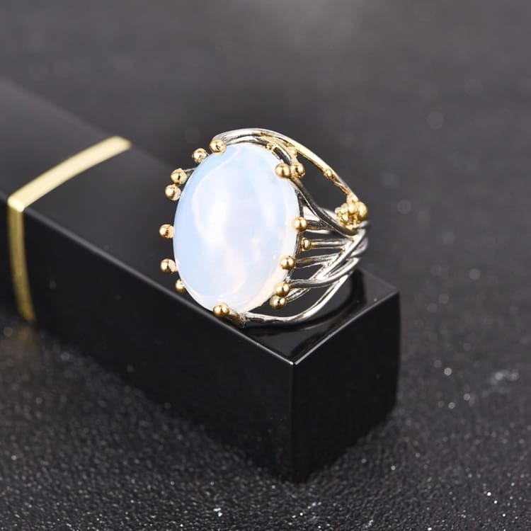 Anneau des néréïdes en Pierre de Lune - Bague en pierre de lune