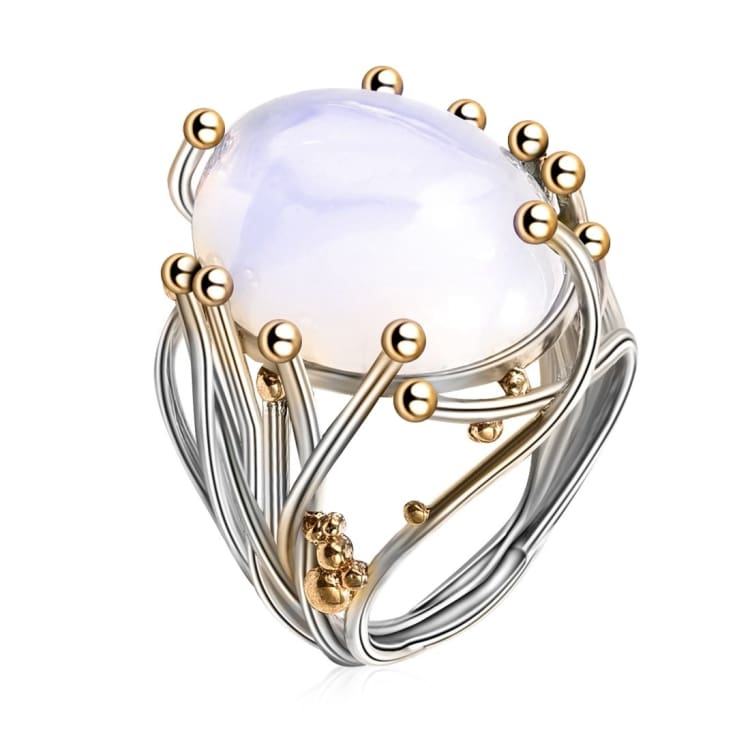 Anneau des néréïdes en Pierre de Lune - Bague en pierre naturelle