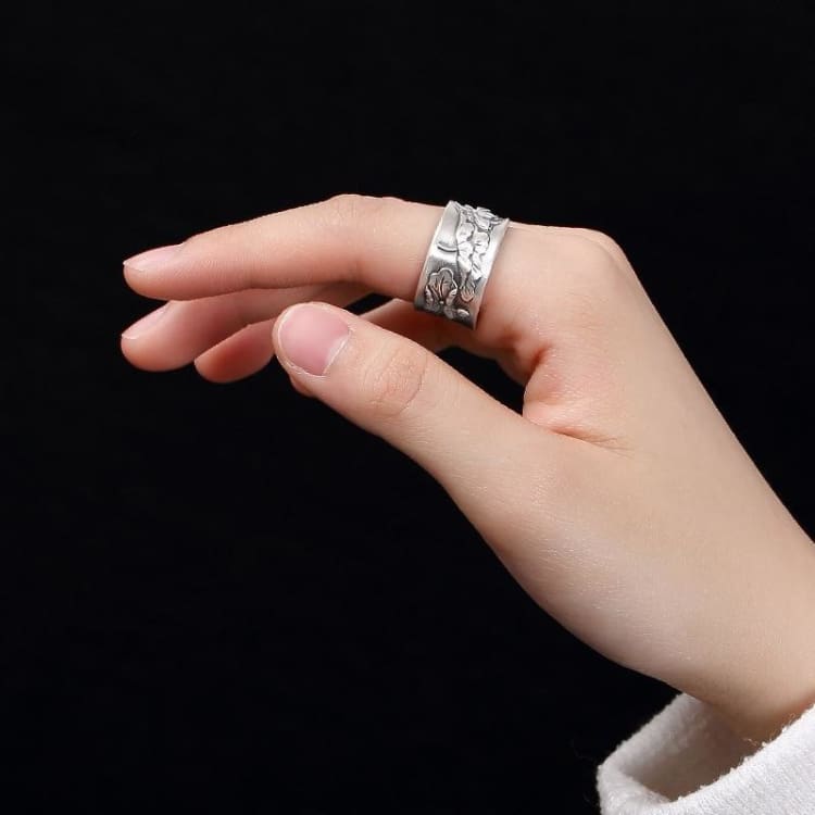 Anneau Matsyayugma du Lotus - Bague ajustable