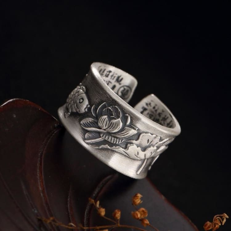 Anneau Matsyayugma du Lotus - Bague en Argent
