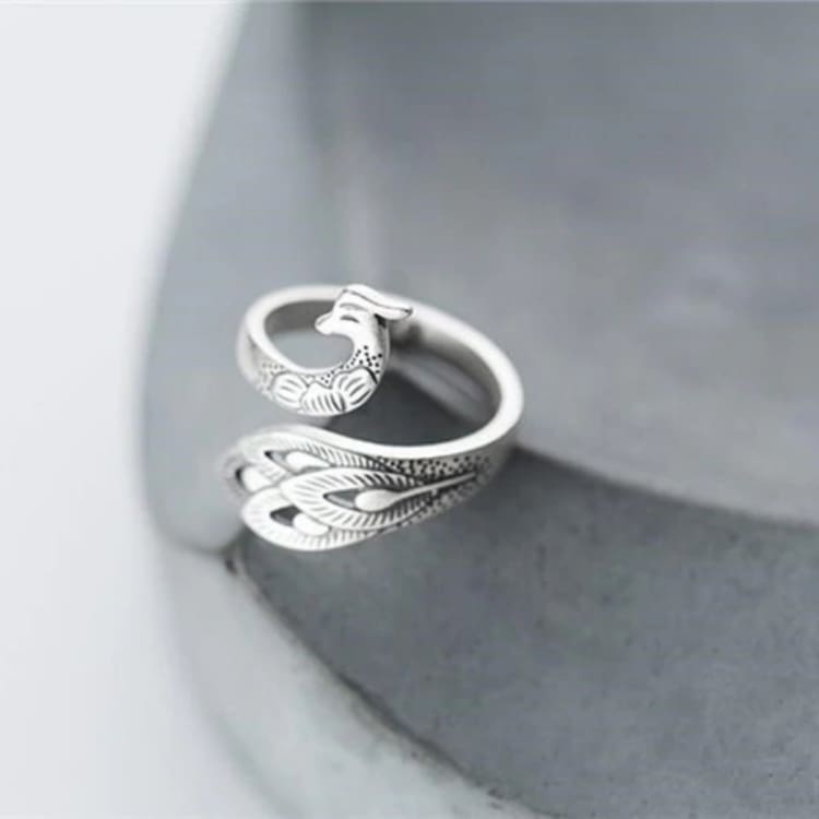 Anneau Renouveau du Paon - Bague argent