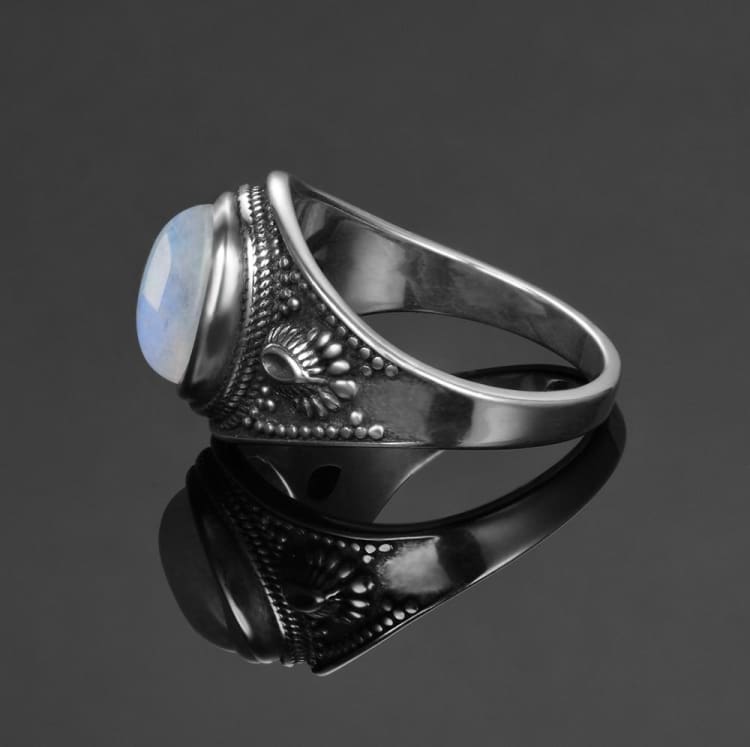 Anneau ’Eveil de la Lune’ - anneau pierre de lune avec argent sterling 925