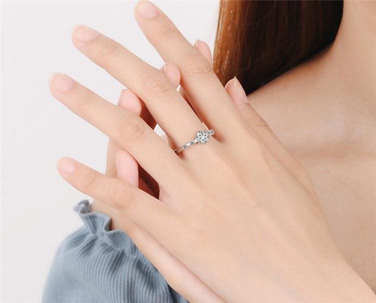 Anneau ’Inspiration de l’Hiver’ Taille Ajustable - bague anneau Argent