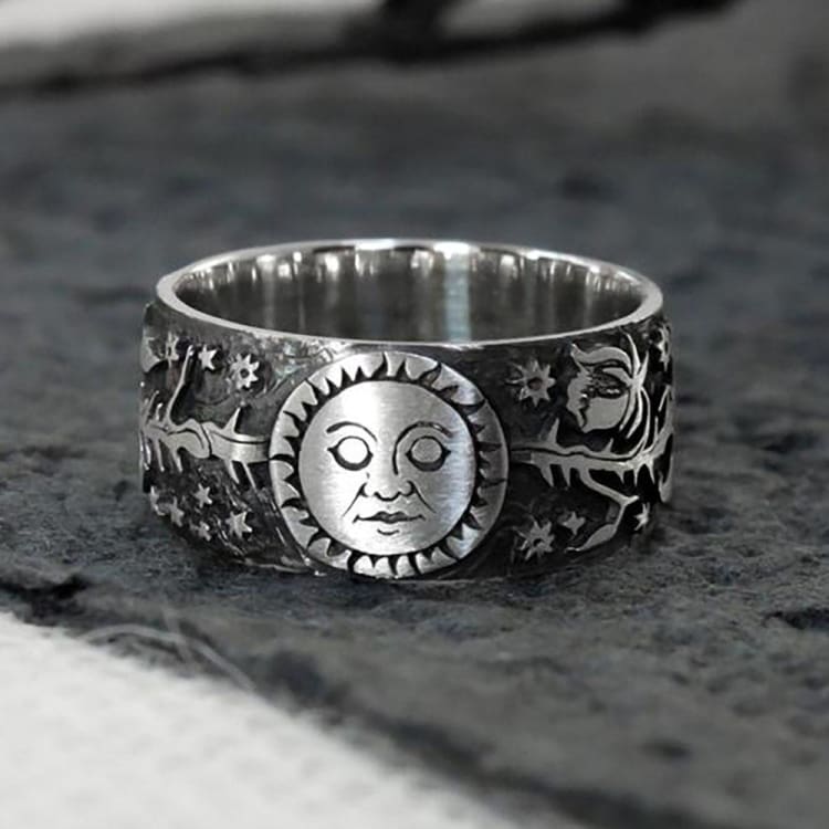 Anneau ’Sun and Stars’ - Bague Argent
