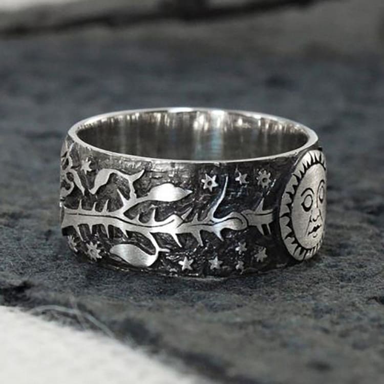 Anneau ’Sun and Stars’ - Bague en Argent