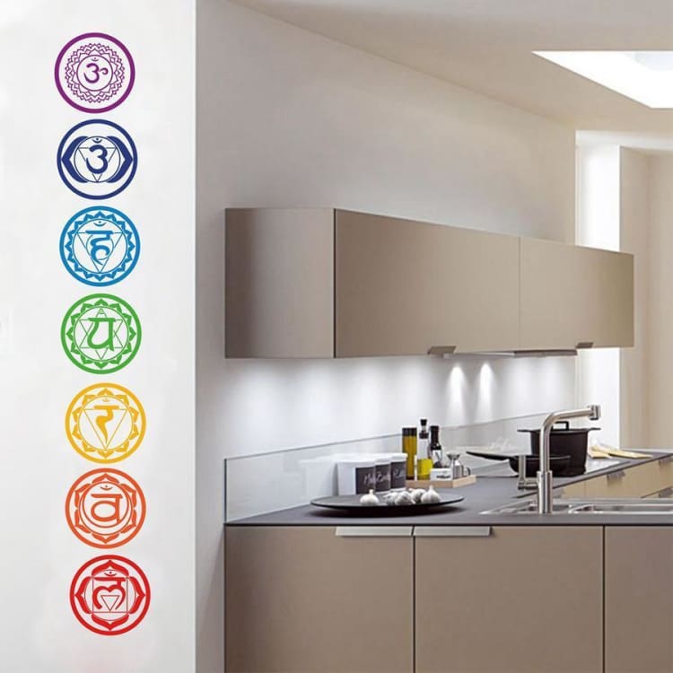 Autocollants Muraux 7 Chakras - Autocollant déco zen