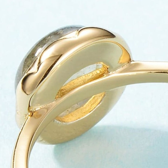 Bague ajustable en Labradorite - Bague en pierre Labradorite ajustable
