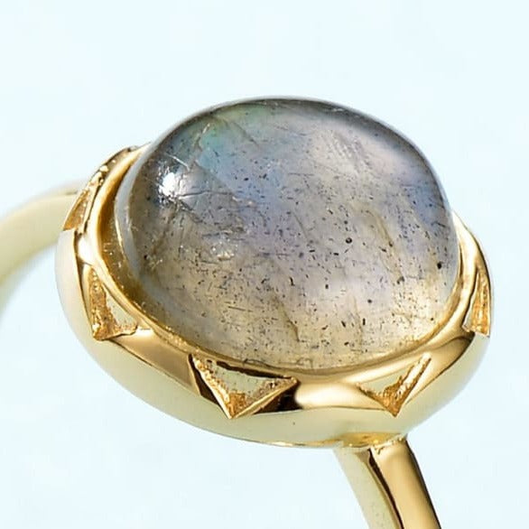 Bague ajustable en Labradorite - Bague en Labradorite