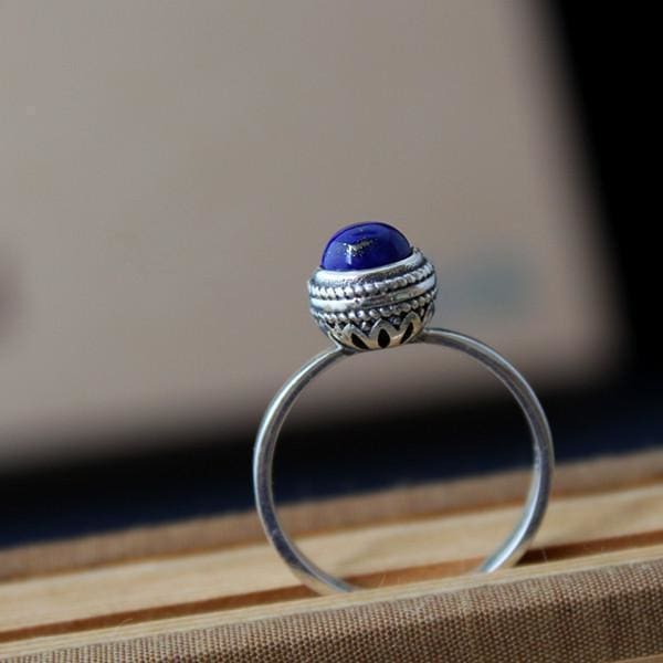 Bague Coeur De Joyaux Ornée De Lapis Lazuli - Bague