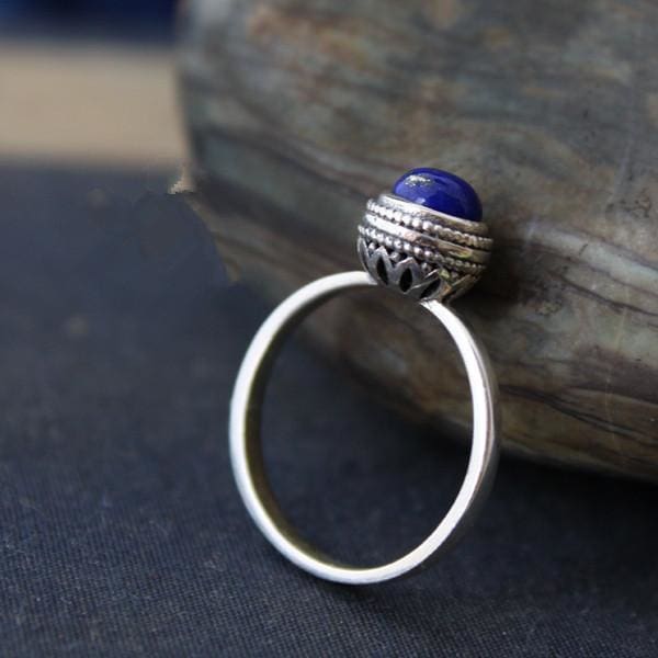 Bague Coeur De Joyaux Ornée De Lapis Lazuli - Bague Lapis Lazuli