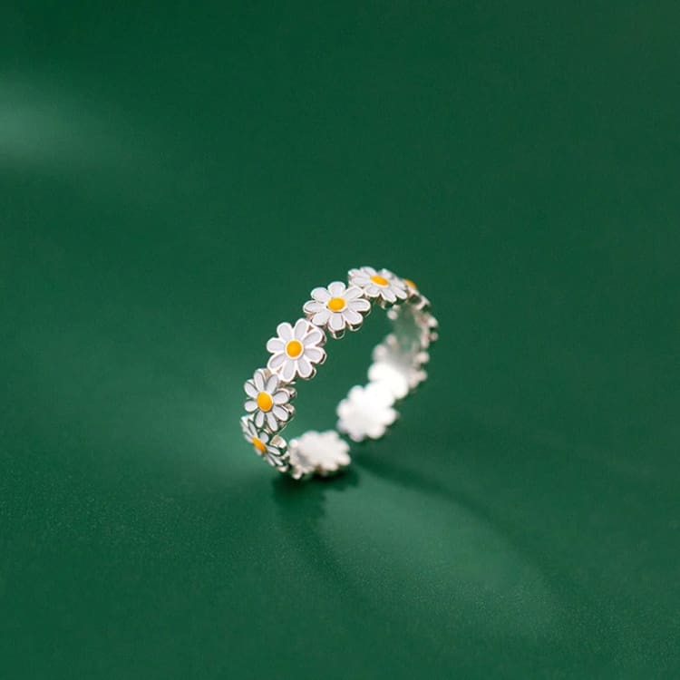 Bague couronne de marguerite ajustable - Bague