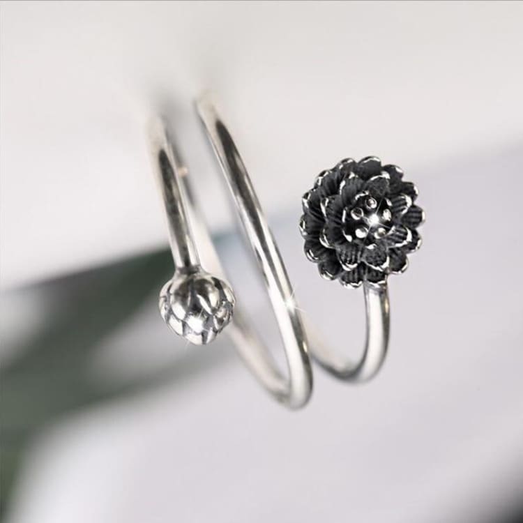 Bague de l’Epanouissement du Lotus - Bague en Argent Sterling