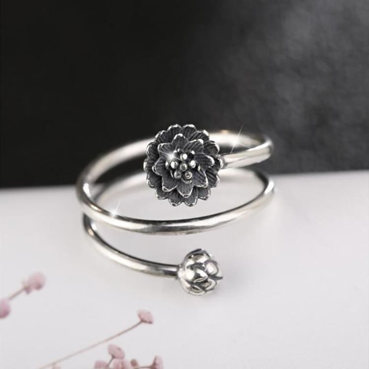 Bague de l’Epanouissement du Lotus - Bague en Argent Image