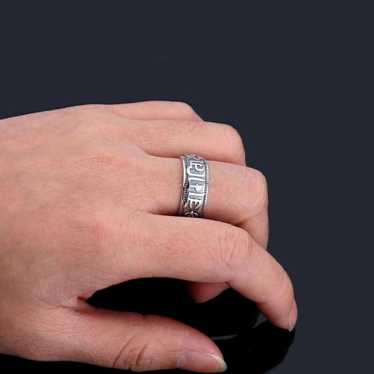 Bague en argent du sixième mantra - Bague Argent