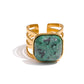 Bague en Agate Mousse - Opening / YH451A Turquoise