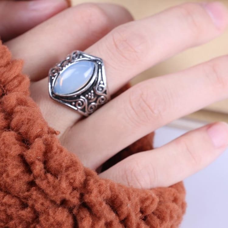 Bague ’Joyau lunaire’ en Pierre de lune - anneau