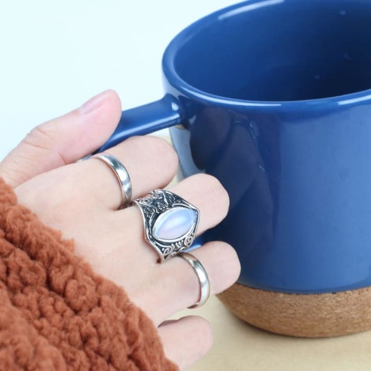 Bague ’Joyau lunaire’ en Pierre de lune - anneau