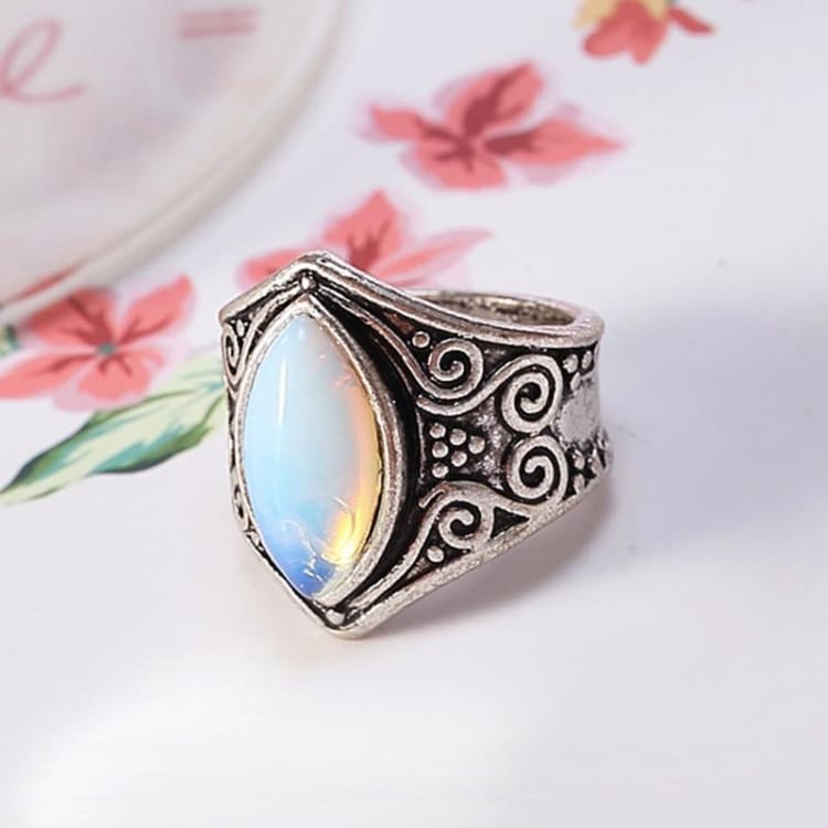 Bague ’Joyau lunaire’ en Pierre de lune - anneau