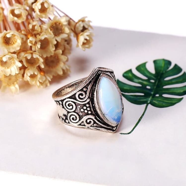 Bague ’Joyau lunaire’ en Pierre de lune - anneau