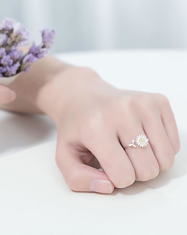 Bague marguerite - Bague argent sterling 925 - Bague