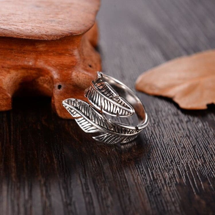 Bague Plume Royaume Angélique - Bague Plume en Argent Image