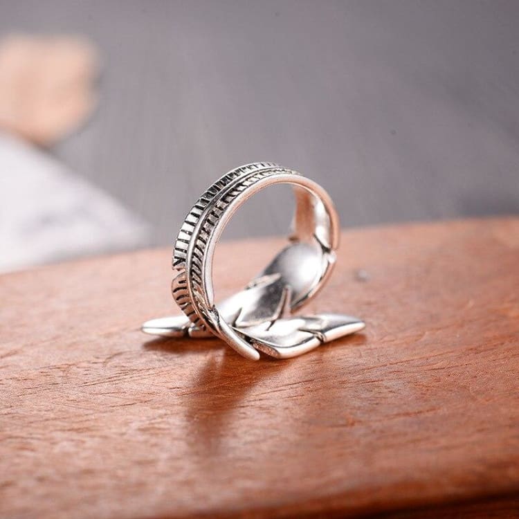 Bague Plume Royaume Angélique - Bague en Argent