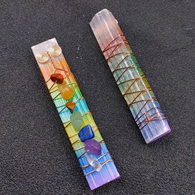 Baguette en Sélénite 7 Chakras