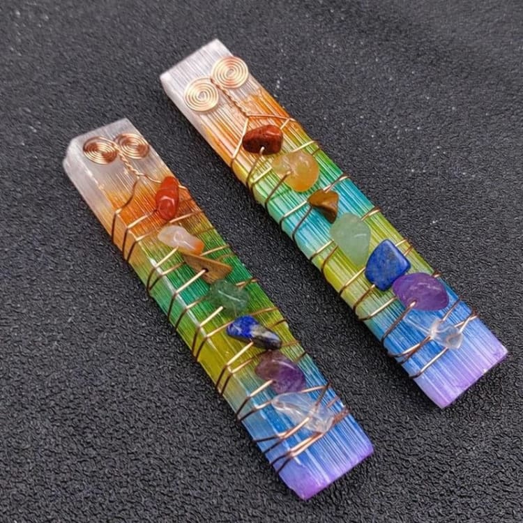 Baguette en Sélénite 7 Chakras