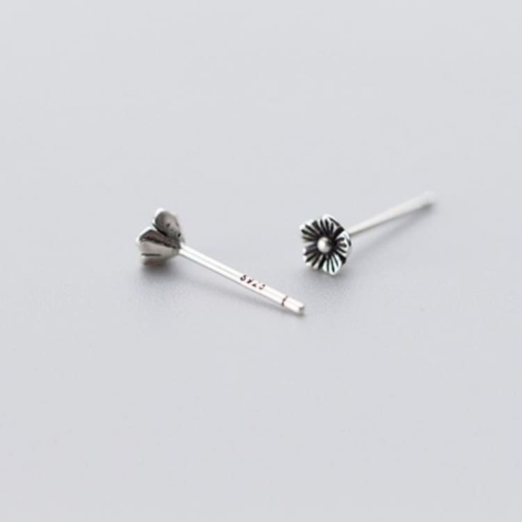 Boucle d’oreille ’Réveil du printemps’ fleur de lotus - Argent Sterling 925 - Boucles d’Oreilles