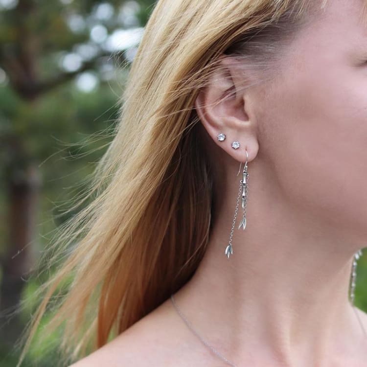 Boucles d’oreille Le Bambou du Bonheur - boucle d’oreille en Argent Stérling 925
