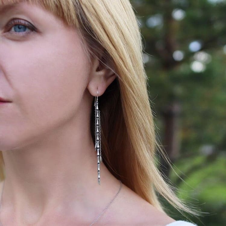 Boucles d’oreille Le Bambou du Bonheur - boucles d’oreilles en Argent