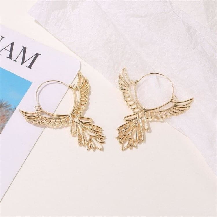 Boucles d’oreille ’Envol d’Horus’ - Doré - Boucles d’Oreilles