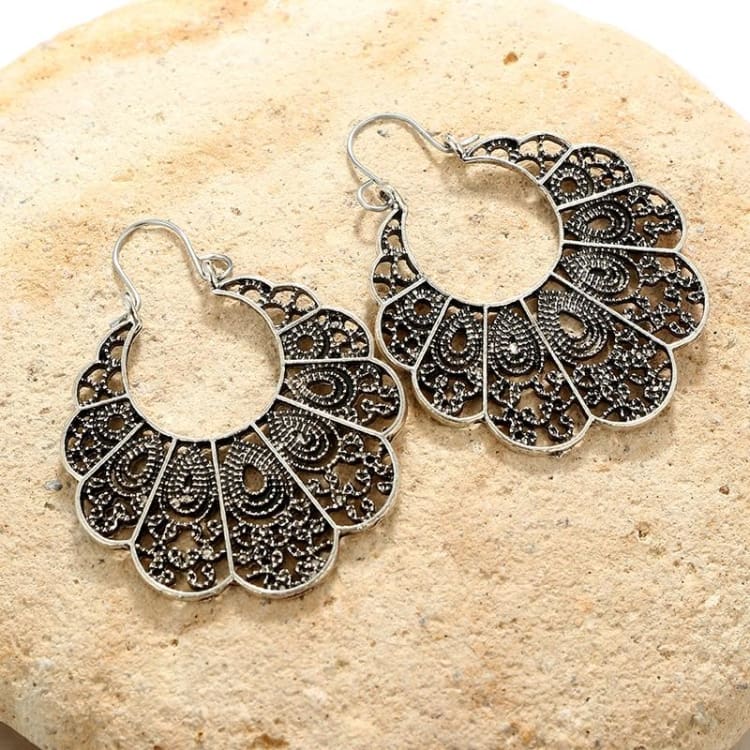 Boucles d’oreille ’Fierté du Paon’ - Argenté - Boucles d’Oreilles
