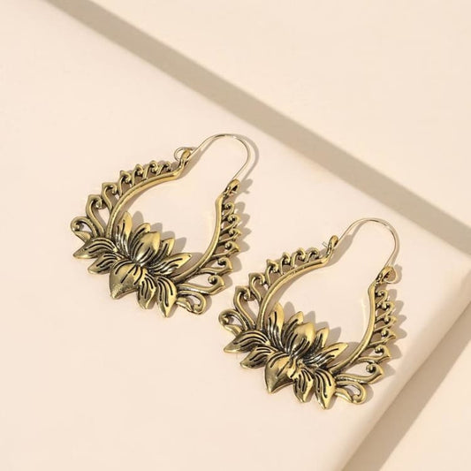 Boucles d’oreille Lotus Doré - Boucles d’Oreilles