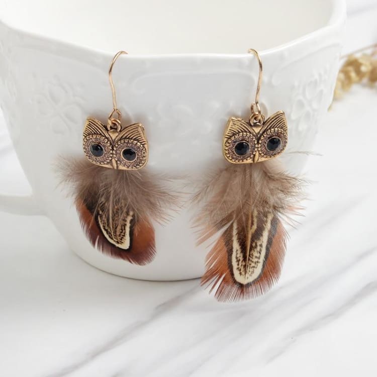 Boucles d’oreilles à plume ’ l’appel de la nuit ’