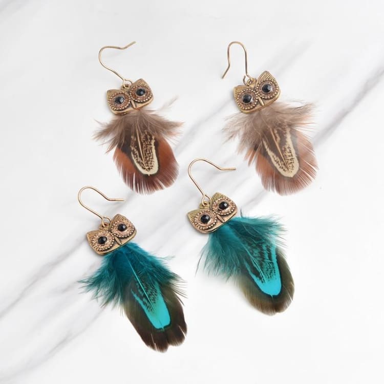 Boucles d’oreilles à plume ’ l’appel de la nuit ’