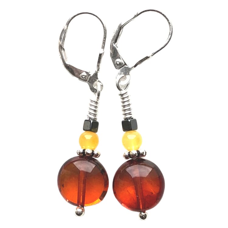 Boucles d’oreilles Ambre et Argent