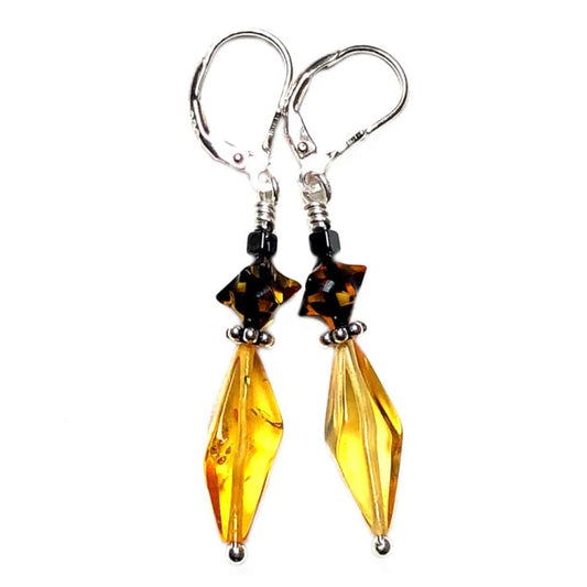 Boucles d’oreilles Ambre et Argent