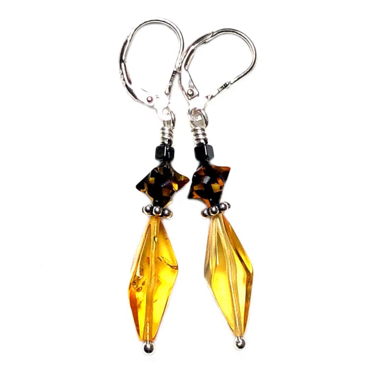 Boucles d’oreilles Ambre et Argent