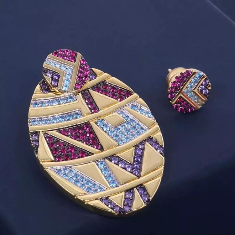 Boucles d’oreilles Asymétriques Mandala ovale