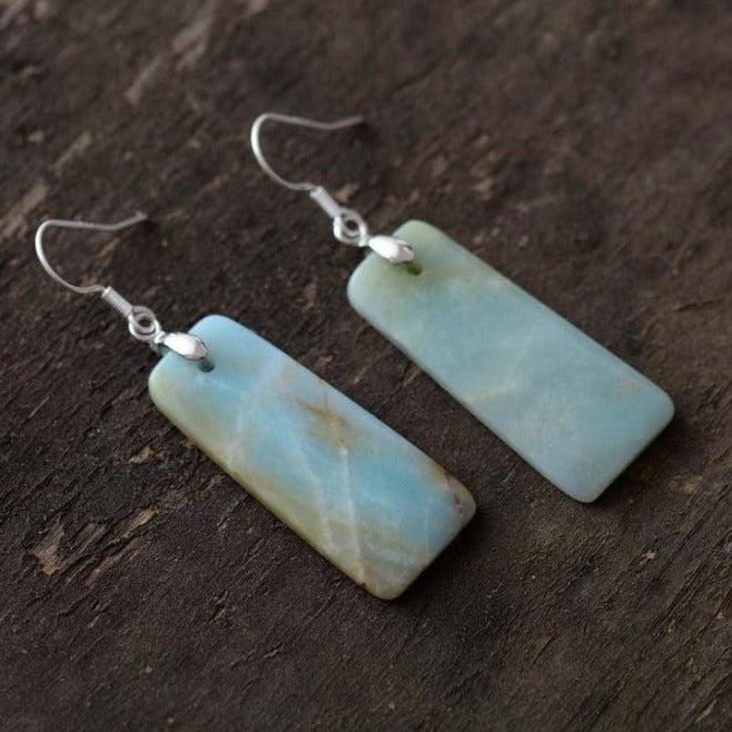Boucles d'oreilles en Amazonite - boucles d'oreilles en pierre Amazonite